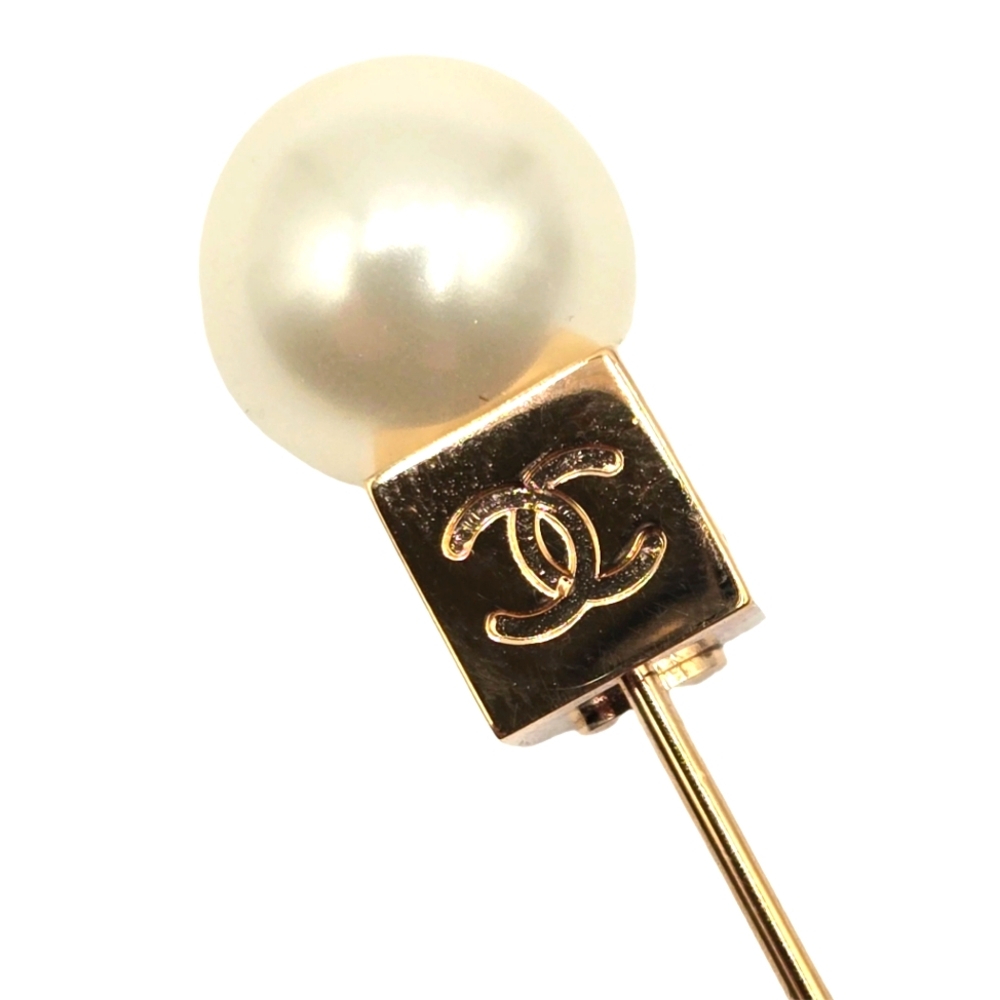 #22 - AUTHENTIC Chanel Gold Pin Brooch Golden - VINTAGE - Picture 8 of 13